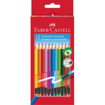 FABER-CASTELL farbičky gumovateľné - 12 ks v krabičke