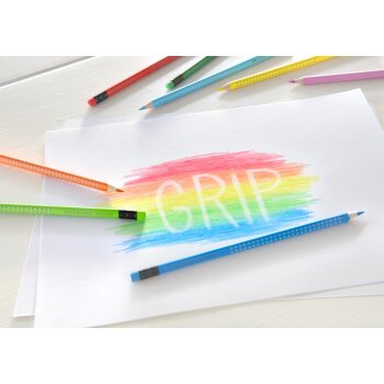 FABER-CASTELL Dreikant-Buntstifte Colour GRIP, 10er Etui mit Radierer