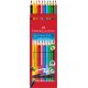 FABER-CASTELL Dreikant-Buntstifte Colour GRIP, 10er Etui mit Radierer