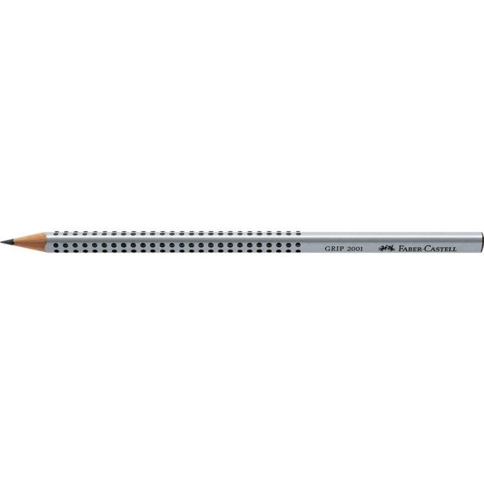 FABER-CASTELL ceruzka GRIP 2001 H - strieborná s gumou