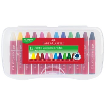 FABER-CASTELL trojhranné voskovky Jumbo, 12 ks v...