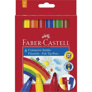 FABER-CASTELL fixky Jumbo CONNECTOR PEN - 6 ks v krabičke