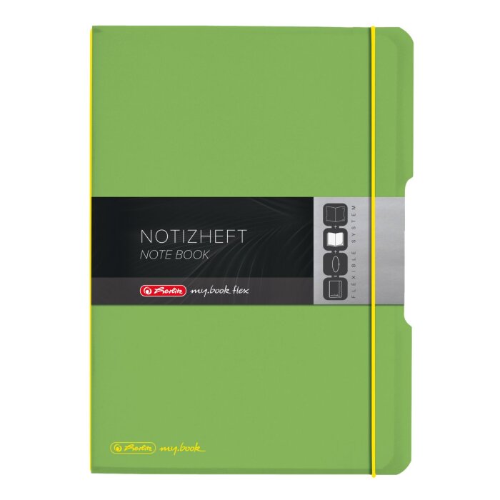 herlitz my.book flex Notizheft A4 2 x 40 Blatt liniert/kariert hellgrün