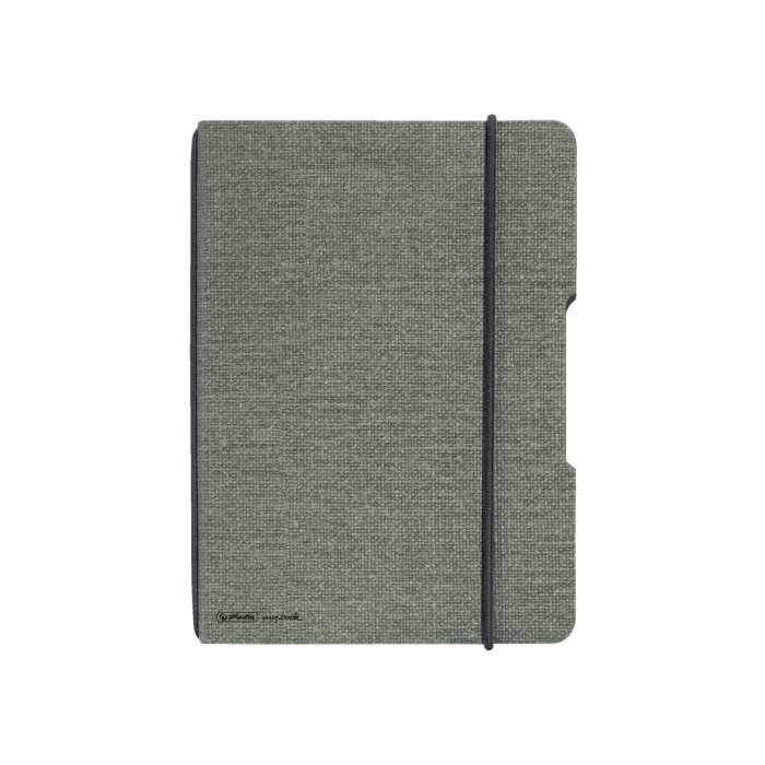 herlitz my.book flex Notizheft A5 40 Blatt kariert Leinencover grau