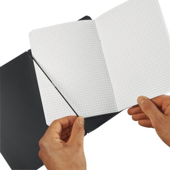 herlitz my.book flex Notizheft A5 40 Blatt kariert Leinencover grau