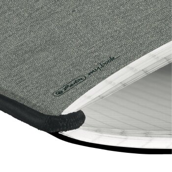 herlitz my.book flex Notizheft A5 40 Blatt kariert Leinencover grau