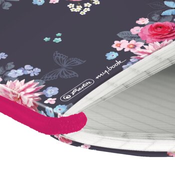 herlitz my.book flex - zošit, A6, 40 listov - štvorčekový - Ladylike "Flowers"