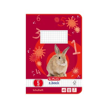 herlitz Schulheft x.book, DIN A5, Lineatur 5 / kariert 32...