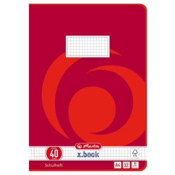 herlitz Schulheft x.book, DIN A4, Lineatur 40 / kariert...