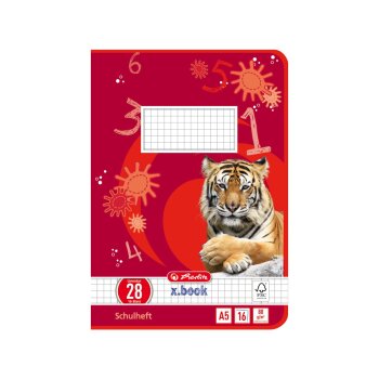 herlitz Schulheft x.book, DIN A5, Lineatur 28 / kariert...