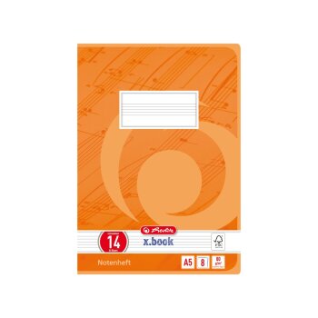 herlitz Notenheft x.book, DIN A5, Lineatur 14, 8 Blatt