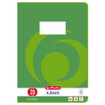 herlitz Schulheft x.book, DIN A4, Lineatur 20 / blanko 16...