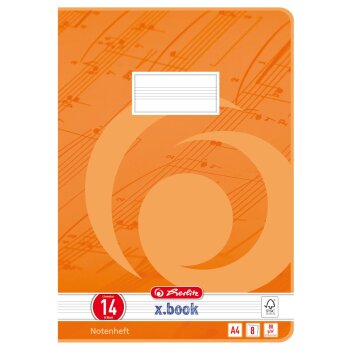 herlitz Notenheft x.book, DIN A4, Lineatur 14, 8 Blatt