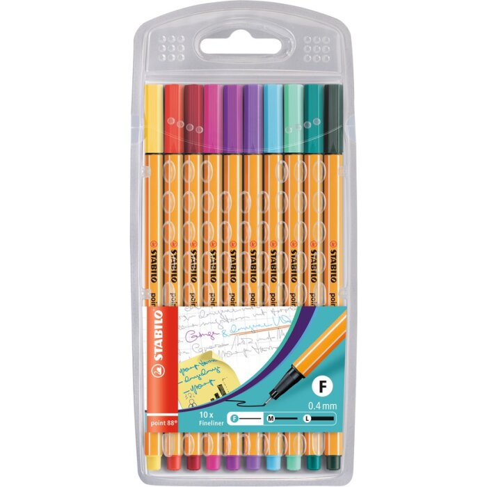 STABILO point 88 - fineliner - 10 ks v špeciálnych farbách
