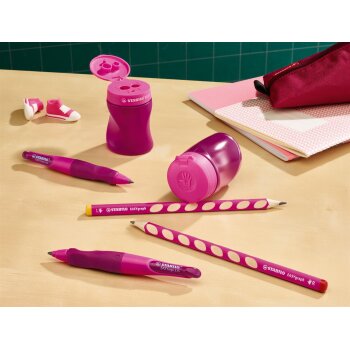 STABILO EASYsharpener 3v1 - ergonomické strúhadlo pre ľavákov - ružové