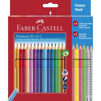 FABER-CASTELL Dreikant-Buntstifte Colour GRIP, 18-teilig
