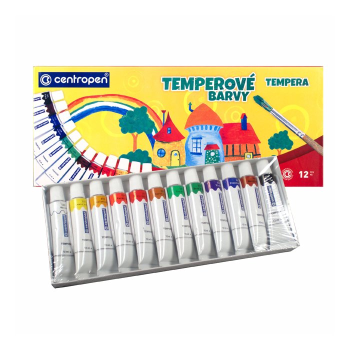 CENTROPEN Tempera Malfarben - 12 verschiedene Farben 9550/12 CE