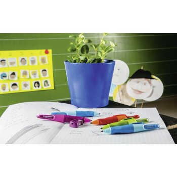STABILO EASYergo 3.15 - ergonomická mechanická ceruzka pre ľavákov - vrátane 1 hrubej HB tuhy a strúhadla - ružová / lila