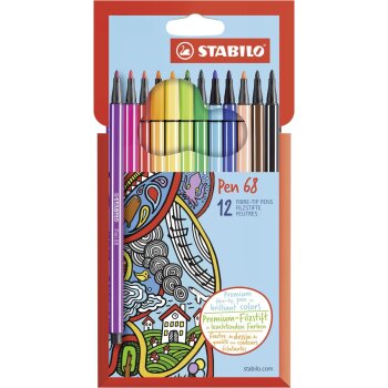Premium-Filzstift - STABILO Pen 68 - 12er Pack - mit 12...