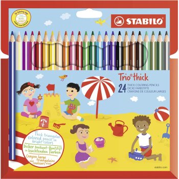 Dreikant-Buntstift - STABILO Trio dick - 24er Pack - mit...