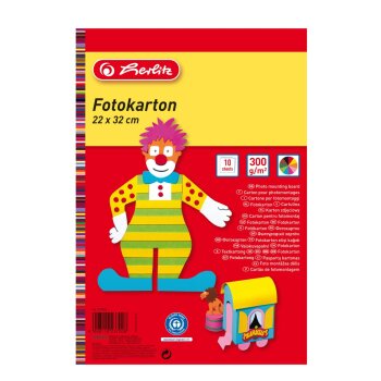 herlitz Fotokarton 22 x 32 cm 10 Blatt farbig sortiert