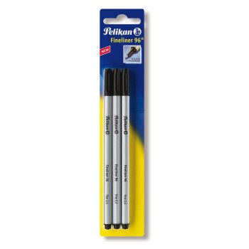 Pelikan Fineliner 96, 0,4 mm - 3 ks na blistri - čierna