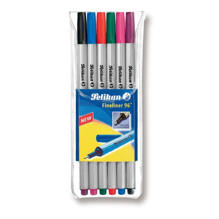 Pelikan Fineliner 96, 0,4 mm - 6 rôznych farieb