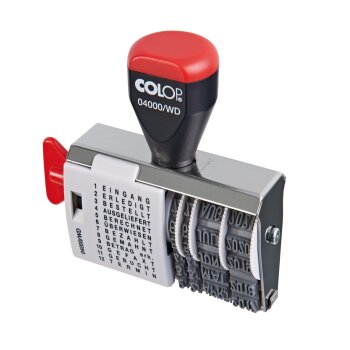 COLOP pečiatka 04000 WD s dátumom - s 12 rôznymi kancelárskymi textami