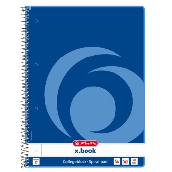 herlitz Collegeblock x.book A4 160 Blatt liniert mit 2...
