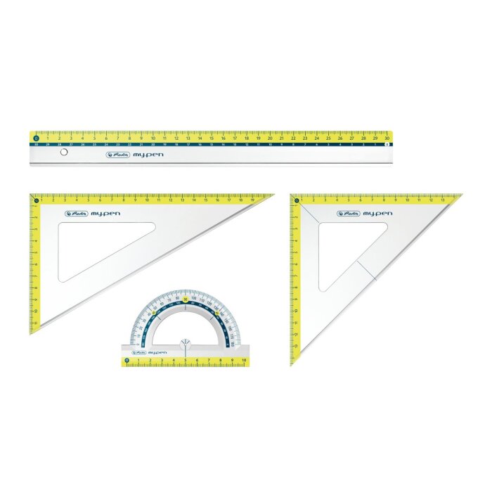 Geometrieset my.pen 4-tlg. Kunststoff lemon