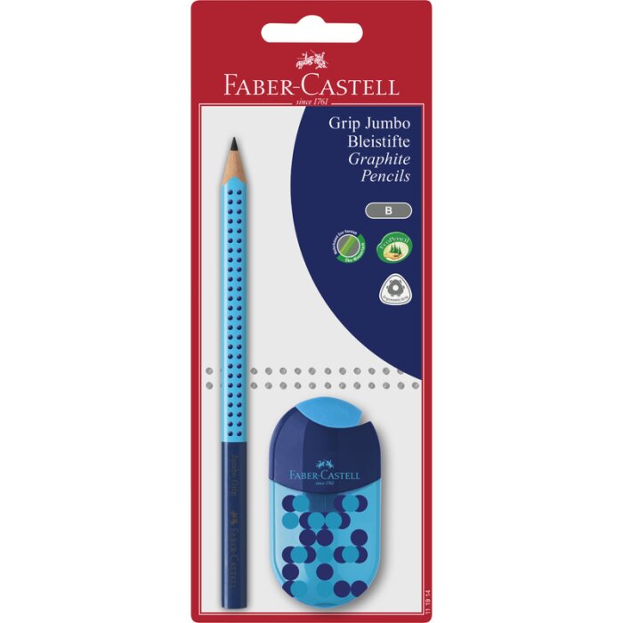 FABER-CASTELL  súprava písacích potrieb Jumbo GRIP Two Tone - modrá