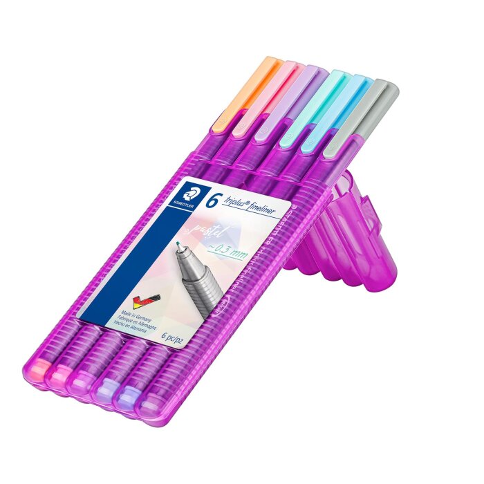 STAEDTLER 334 triplus Fineliner 6er Box "Pastell Edition"