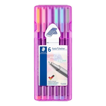 STAEDTLER 334 triplus Fineliner  - 6 ks v praktickom boxe...