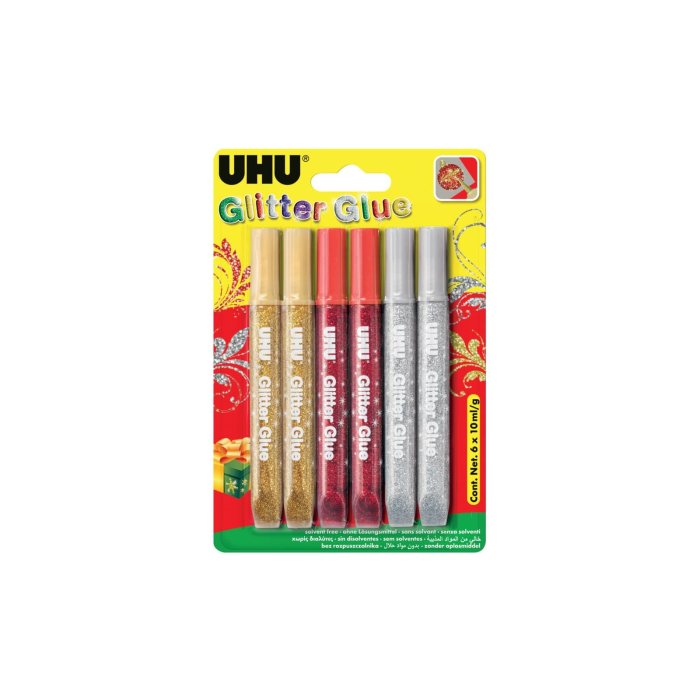 UHU® YOUNG CREATIV ORIGINÁL - glitterové lepidlo - 3 rôzne farby