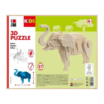 Marabu - 27-dielne 3D puzzle - „slon“