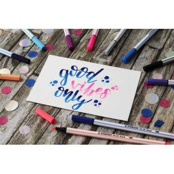 Premium-Filzstift mit Pinselspitze für variable Strichstärken - STABILO Pen 68 brush - 8er Pack - mit 8 verschiedenen Farben