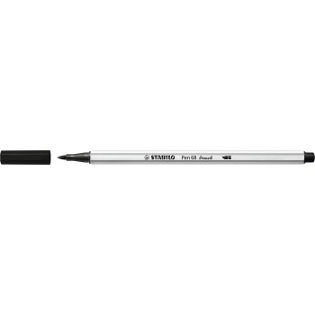 Premium-Filzstift mit Pinselspitze für variable Strichstärken - STABILO Pen 68 brush - 6er Pack - mit 6 verschiedenen Farben