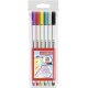 Premium-Filzstift mit Pinselspitze für variable Strichstärken - STABILO Pen 68 brush - 6er Pack - mit 6 verschiedenen Farben