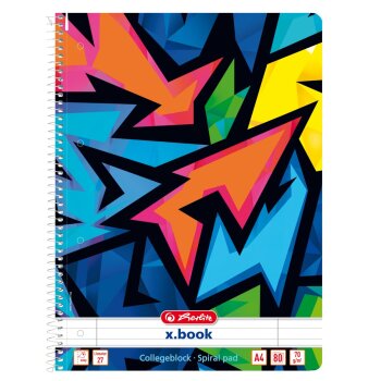 herlitz Collegeblock x.book Neon Art A4 80 Blatt liniert...
