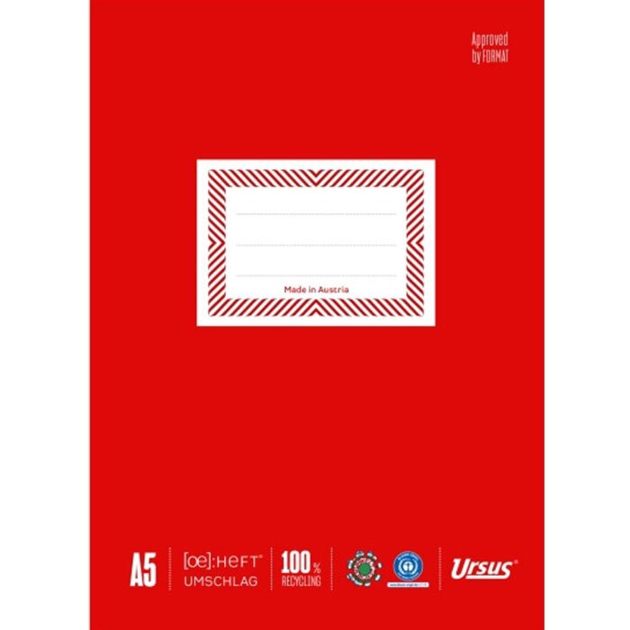 URSUS [OE] obal na zošit - papierový - A5 - červený