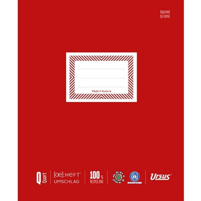 URSUS [OE] obal na zošit - papierový - kvartový formát - červený