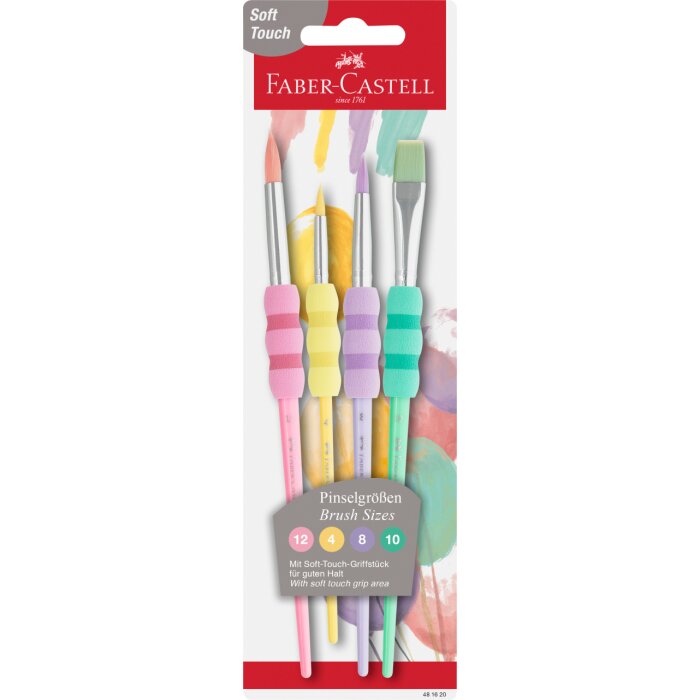 FABER-CASTELL Synthetikhaarpinsel-Set "Pastell"