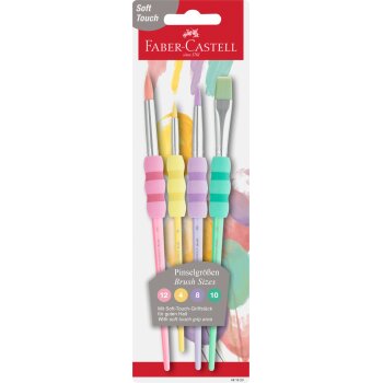 FABER-CASTELL Synthetikhaarpinsel-Set "Pastell"