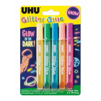 UHU Glitter Glue Glow in the Dark glitrové lepidlo...