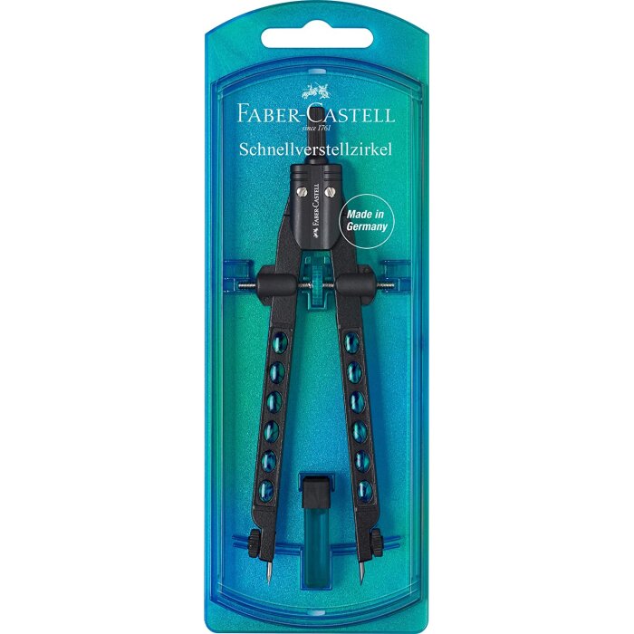 FABER-CASTELL rýchlonastaviteľné kružidlo FACTORY - perleťovo modré