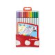 STABILO Pen 68 brush Colorparade - prémiové fixky s vláknovým hrotom - 20 ks v stolovom balení - 19 rôznych farieb