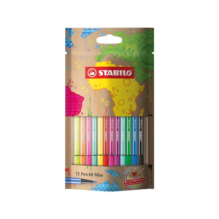 STABILO Pen 68 Mini - #mySTABILOdesign Edition - prémiové fixky - 12 rôznych farieb