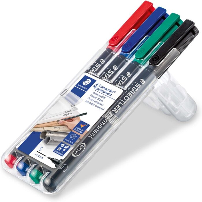 STAEDTLER Lumocolor 313 permanent Universalstifte 0,4mm 4er Box