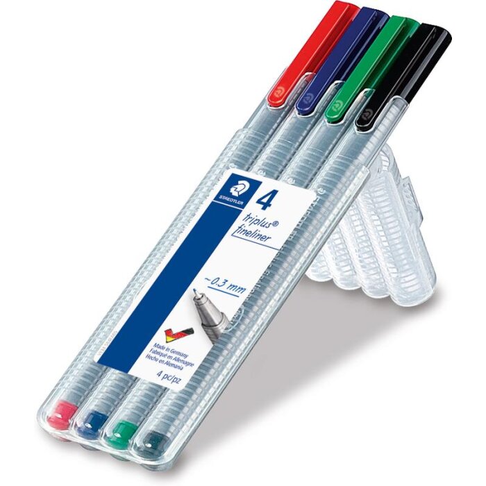 STAEDTLER 334 triplus fineliner - 4 ks v boxe
