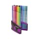 Premium-Filzstift - STABILO Pen 68 Colorparade - 20er Tischset in anthrazit/pink - mit 20 verschiedenen Farben